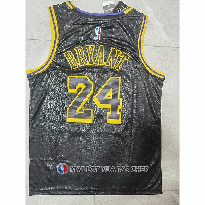Maillot Los Angeles Lakers Kobe Bryant NO 24 Crenshaw Black Mamba Noir